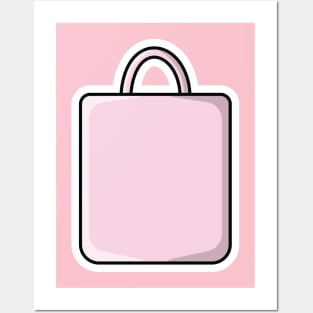 Shopping Bags vector illustration. Store shopping object icon concept. Paper bags collection for fashion shopping elements vector design on blue background with shadow. Posters and Art